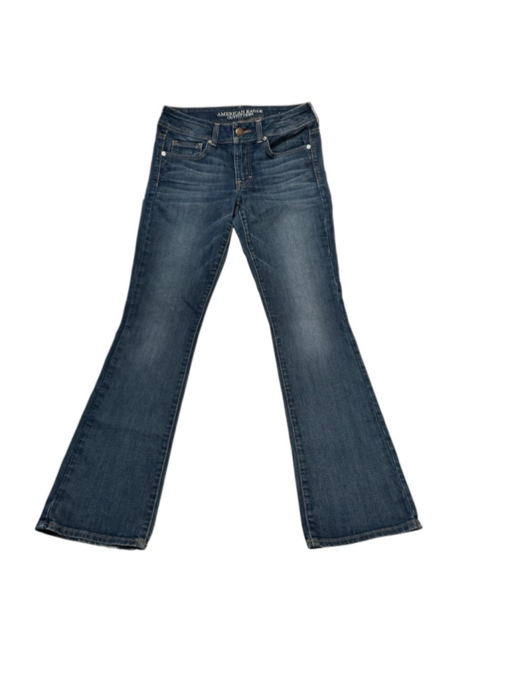American Eagle Jeans Womens 6 30 X 32 Kick Boot Super Stretch Low -Rise Distress - Picture 2 of 16